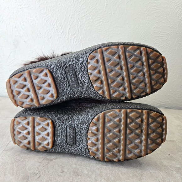 Oscar Sport Fur Boot Brown 10 Boho Ski Y2K Shearling Outdoor Pull On Cozy Bootie - Picture 7 of 15